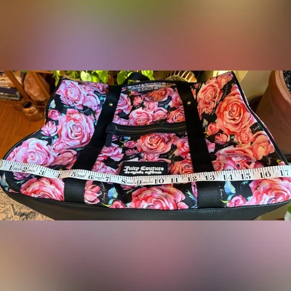 JUICY COUTURE BAG WEEKENDER‎ HAND BAG Pink with roses. - Picture 13 of 14
